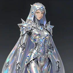the stealthy biomechanical armor cloak assassin, iridescent beautiful magical treasure, sharp focus, intricate linework, bright precious crystals, raytracing, 4 k detailed hyperrealistic concept art by artem chebokha, wlop, makoto shinkai animation