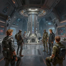 A digital painting of a vast spaceship interior by Stanley Artgerm Lau, frank frazetta, Rossdraws, James Jean, gerald brom, Andrei Riabovitchev, Marc Simonetti, and Sakimichan, trending on artstation, SFW version