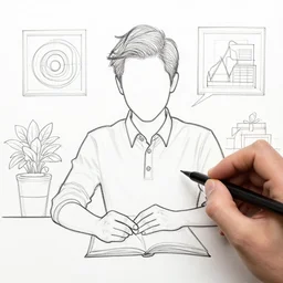 trace assistant creative line art