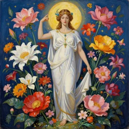 elegant flowers, gorgeous greek goddess, beautiful, necronom v painting by lise deharme and hr giger, vibrant color scheme