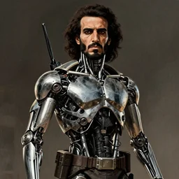 saddam hussein as t - 8 0 0 terminator, art by greg rutkowski,