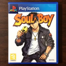 soulja boy as a playstation one game cover in the style of yoshitaka amano