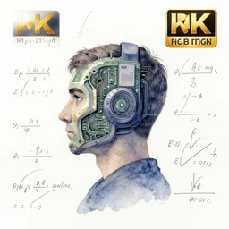 profile picture, machine learning marg equations, watercolor painting, 4 k, detailed