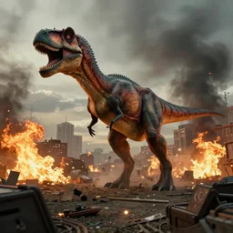 movie frame still from live action horde of pteranodon attacking the city, fires, black smoke, 8 k ultra wide angle zenith view greg rutkowski kim jung gi
