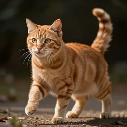 ginger cat, in mid action