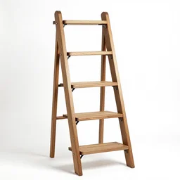 engraved ladder shelf, photorealistic, isolated on a pure white background, centered, entire object in frame, sharp focus, soft studio lighting