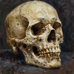 oil painting skulls and tears detailed realistic by kristen margiotta