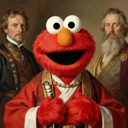 detailed portrait of elmo as the great mongol khan by rudolf ernst, john frederick lewis, jean - leon gerome, rudolf weisse, david roberts, charles theodore frere, alfred dehodencq, orientalism