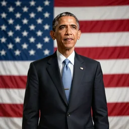 a highly detailed photograph of barak obama as master chief, standing in front of a massive american flag, photorealistic, wallpaper, lifelike, highly detailed, movie scene, promotional poster, unreal engine, lens dust, nasa photography