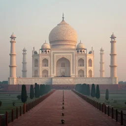 a dreamy photo of taj mahal under a bridge, cinematic, highly realistic, atmospheric light, fog, far very far, saul leiter