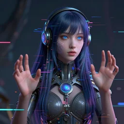 a glitch art character portrait of female psychic a. i. manifesting into reality trending on artstation deviantart pinterest detailed realistic hd 8 k high resolution