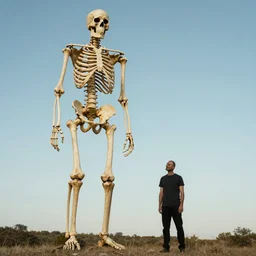 giant skeleton with a man for comparason
