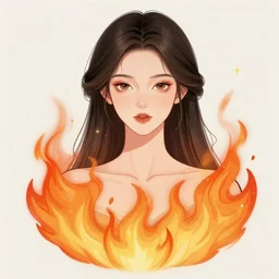 Full Portrait of the goddess of fire, illustration