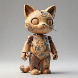 3 d octane render, ultra photorealistic, 8 k hyper detailed image unreal engine, a beautiful of a robot wood with cat ears, organic ceramic on the art contemporary art cyberpunk, alphonse mucha denis villeneuve