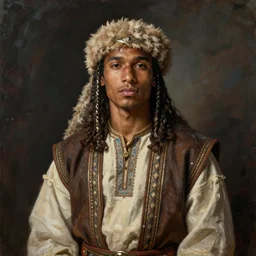 portrait of nomad young man in dress cloth greg manchess portrait painting of bard, d & d, fantasy, medium shot, asymmetrical, intricate, elegant, matte painting, illustration, hearthstone, by greg rutkowski, by greg tocchini, by james gilleard, by joe fenton