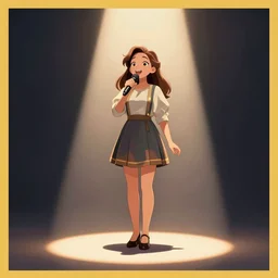 singing in the spotlight by disney concept artists, blunt borders, rule of thirds