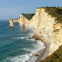 Digital art of the bluffs by the ocean, high quality artwork by Greg Rutkowski