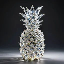 pineapple made of clear crystals, clear crystals in the shape of a pineapple