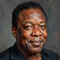 a close - up portrait of louis armstrong, in the style of jonathan yeo, impressionistic