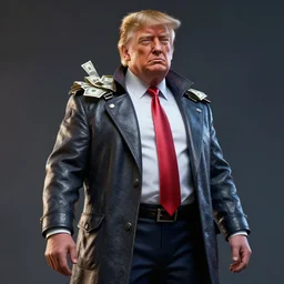 donald trump, money, rich,, style artstation, style greg rutkowsk, octane render, unreal engine 6, epic game graphics, fantasy, ciberpunk, conceptual art, ray tracing