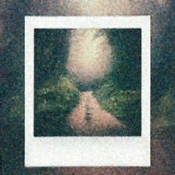 macro hyper-realistic hypnotoad, on forest jungle path, Polaroid photo, vintage , neutral dull colors, soft lights, foggy mist ,  by oleg oprisco , by thomas peschak,  by discovery channel, by victor enrich , by gregory crewdson