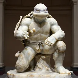 teenage mutant ninja turtles as a sculpture from the renaissance, white marble, glossy, high details, cinematic