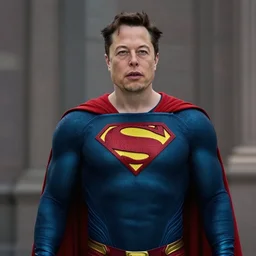 film still of Elon Musk as Lex Luther in the new Superman movie