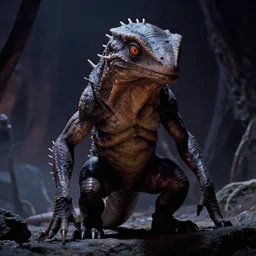 A still of a somewhat sinister humanoid reptilian creature in The Dark Crystal (1982)