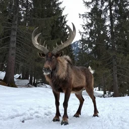trailcam image of krampus in an alpine forest