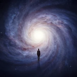 the enormous loneliness of man in the universe, unimaginable longing, the boundless depths of one cosmos, one in the whole universe, art realism