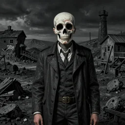 life in a coal - mine, extremely detailed vfx portrait, sharp focus, wide view, digital illustration, in style of memento mori genre, by adriaen van utrecht