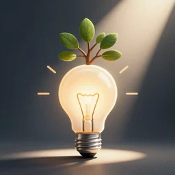 icon of a lightbulb with branches growing out the top