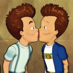 beavis and butthead kissing each other