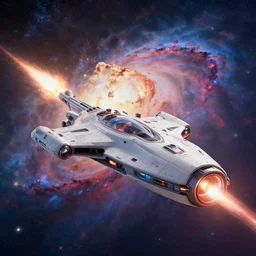 futuristic luxury spaceship designed by apple firing railgun exploding nebula art by greg rutkowski and paul ozzimo artgerm, epic fantasy scifi cinematic light specular light lumen reflections clear focus detailed unreal engine digital art trending on artstation deviantart octane render