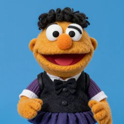 marie schrader as a muppet. highly detailed felt. hyper real photo. 4 k.