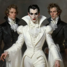 portrait of a vampire in a white costume, art by tim walker and gaston bussiere, tumblr, viennese actionism, fantasy, intricate and very very beautiful and elegant, highly detailed, digital painting, artstation, concept art, smooth and sharp focus, illustration