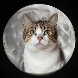 zoom photo of a cat on the moon