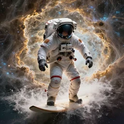 centered portrait of the Astronaut surfing on a nebula, realistic concept, light atmosphere, golden ratio, wide shot, cinematic lighting, hyperdetailed, high detailed, high resolution, insanely detailed and intricate, artstation, Marc Simonetti, Greg Rutkowski, octane render, unreal engine, 8k