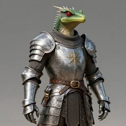 gecko wearing a medieval suit of armor, candid photography, highly detailed, 8 k uhd, unreal engine 5, character concept