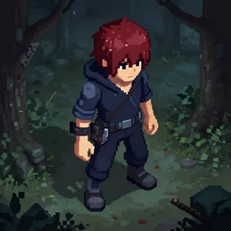 ryu trapped in the video game silent hill, isometric style, highly detailed pixel art, production ready