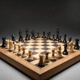 a chessboard and chess pieces in the style of Brancusi, 4k, photorealistic