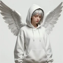 angel in a hoodie, highly detailed matte painting by artgerm