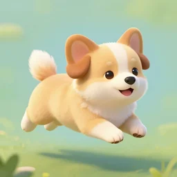 cute flying dog, digital art, detailed