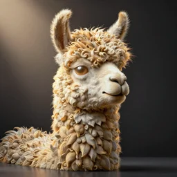 multiphoton lithography nano-scale sculpture of a llama portrait