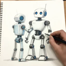 a robot drawing a picture of itself