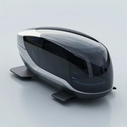 photo of a futuristic pod organic vehicle with aerodynamic fins, box - shaped dark glass and plastic, venturi tunnels, peugeot prestige, neon lights, dragonfly shape, shiny white ceramic tiles, octane render, iridescent skin