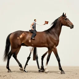 incredible strange absurd artwork of horses with two legs, horses walking like humans with two legs, horses walking like humans in the style of tim walker fashion photography, horses doing human jobs