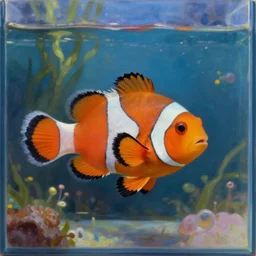 aquarium with clown fish, oil painting, by carrington dora, unreal engine, 4 k - n 4