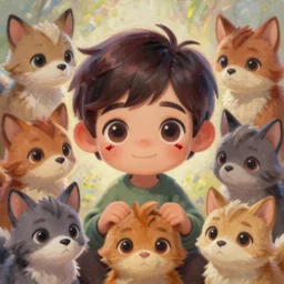 cute concept art fantasy painting of a boy with catears, by artgerm, sylvain sarrailh, rossdraws, wlop, fursona, furaffinity, furry, deviant art, e 6 2 1, global illumination, tankoban, oil on canvas, smooth details, pixar animation style!