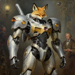 highly detailed portrait of an humanoid robotic star fox mecha, painting by gaston bussiere, craig mullins, j. c. leyendecker, lights, art by ernst haeckel, john william godward, hammershøi,